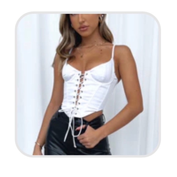 White Fox Boutique white corset top (bustier) - Picture 2 of 4